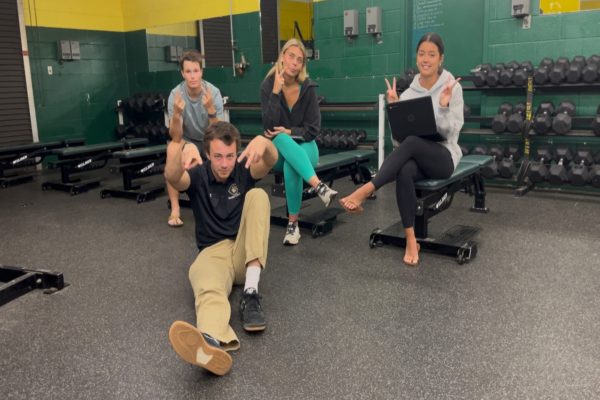 THE BOYS AND girls on the couch met in the weight room this week to discuss topics related to the "Nest".. Some of the information included spring sports, AP exams and the Senior Scoop, which provides all of the information seniors need to know as graduation approaches.