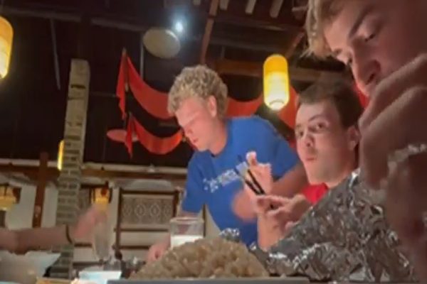 FOOD REVIEWERS HEADED to a newer Chinese restaurant, Wang Jaing Lou, in the Hilltop area of Virginia Beach. Braithwaite (left), M. Palmerton , and Heselius (right) rated the cuisine and the restaurant as one of the best the area has to offer.