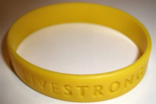 YELLOW LIVESTRONG BRACELETS show support, strength, unity, and hope for those with breast cancer. Bracelets can often spread awareness to a cause without saying a word.