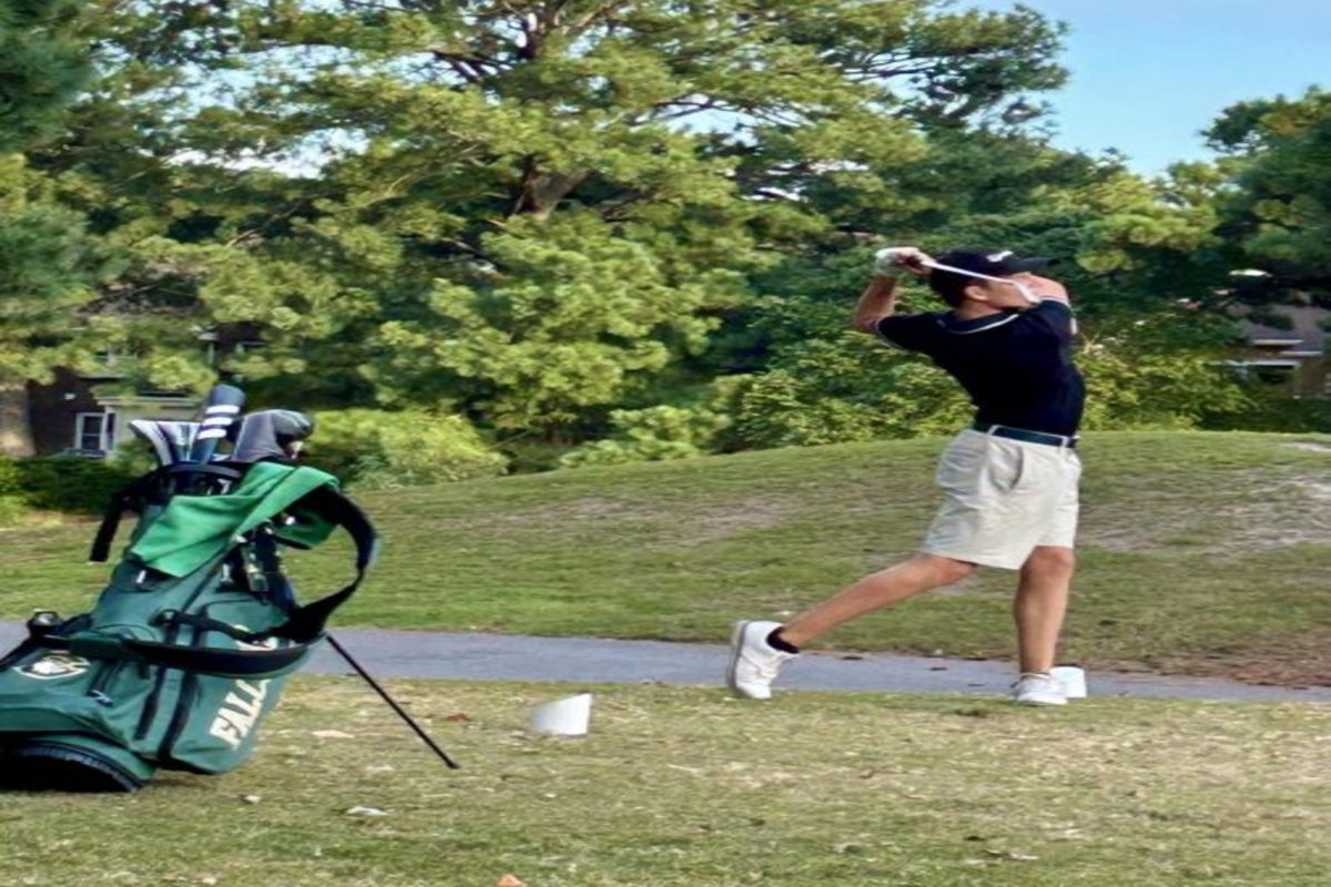 SOPHOMORE WYATT GERMAN began the match with a long shot down the fairway. German was one of the first to set a strong tone for the rest of the match.   
