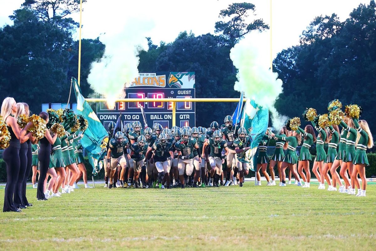 HOMECOMING NIGHT FOOTBALL welcomes the Knights of Kellam, but not before they ascend the field with all the bells and whistles.  The boys ended up winning the game by a significant amount.