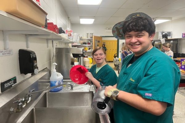 COFFEE SHOP WORKERS Maggie Shirley and Dane Lucero earned the coveted Coffee Shop employee of the month award for March. Shirley and Lucero were deserving of the accolade.