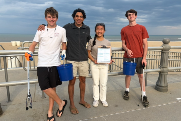 KEY CLUB MEMBERS volunteered for the Earth Day beach cleanup this weekend. The team cleaned up over five pounds of trash still managing to help run the informational stand. 