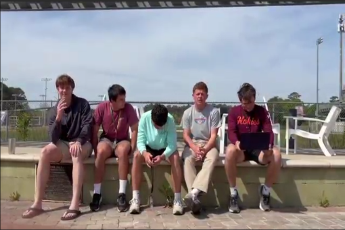 THE BOYS ON the couch talk about recent happenings around the school. The group was reunited after spring break.