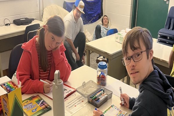 Coffee Shop Employee of the Month Landon Ackerman uses his skills for more than what is necessary for Coffee Shop.  Ackerman is artistically talented as well.